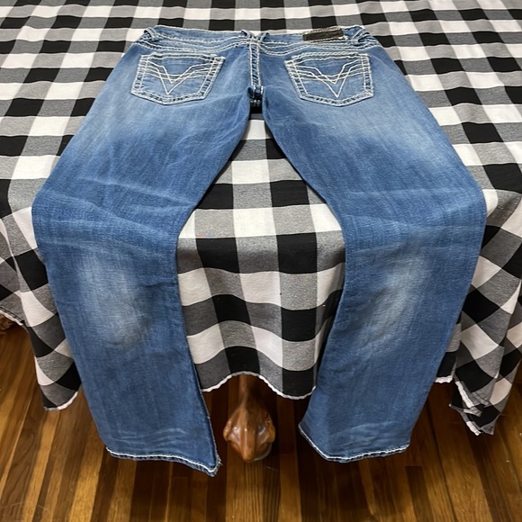 Vigoss Dublin Bootcut Jeans Size 12 x 31 Thick Stitch Double Pockets Stretch - Picture 9 of 13